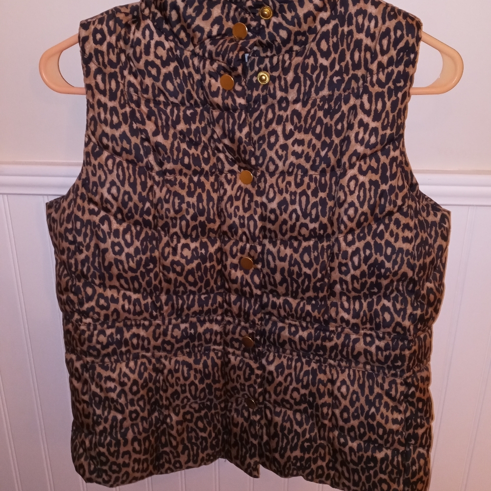 Animal print puffer vest